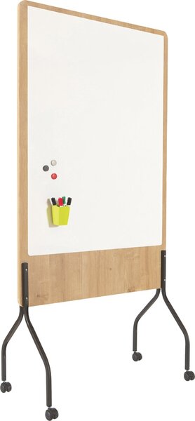 Image Moderationstafel mobil NAT8100 Design-Whiteboard in edler Holzoptik