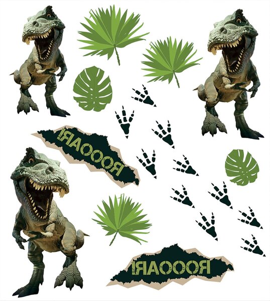 Image Kinder-Tattoo, Tyrannosaurus 2 Bogen pro Pack, hautfreundlich