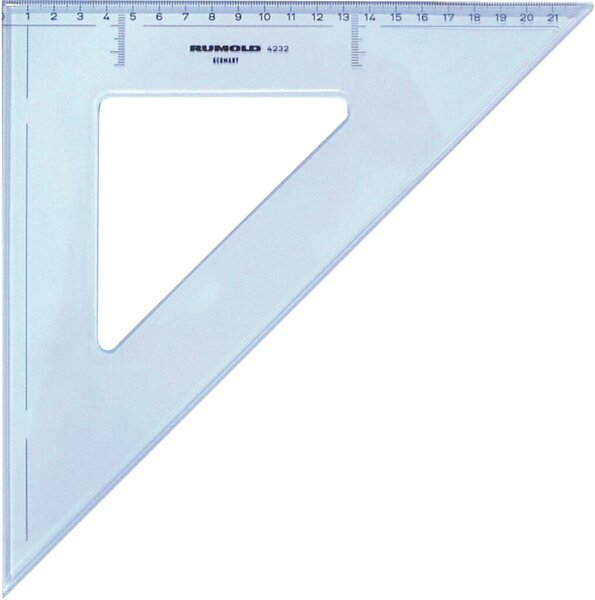 Image Rumold Zeichendreieck 45°, 32 cm, mm-Teilung, hochwertiger Kunststoff,