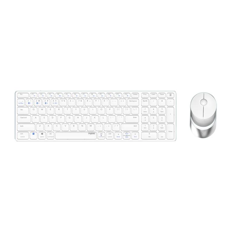 Image RAPOO Kabelloses Multi-Mode-Deskset "9750M" weiß QWERTZ