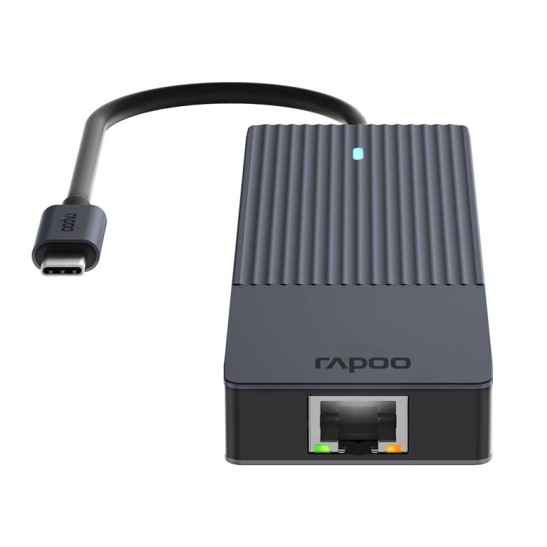 Image RAPOO USB-C Multiport Adapter, 6-in-1 grau