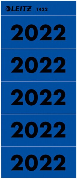 Image Rücken-Inhaltsschild Jahreszahlen 2022, blau