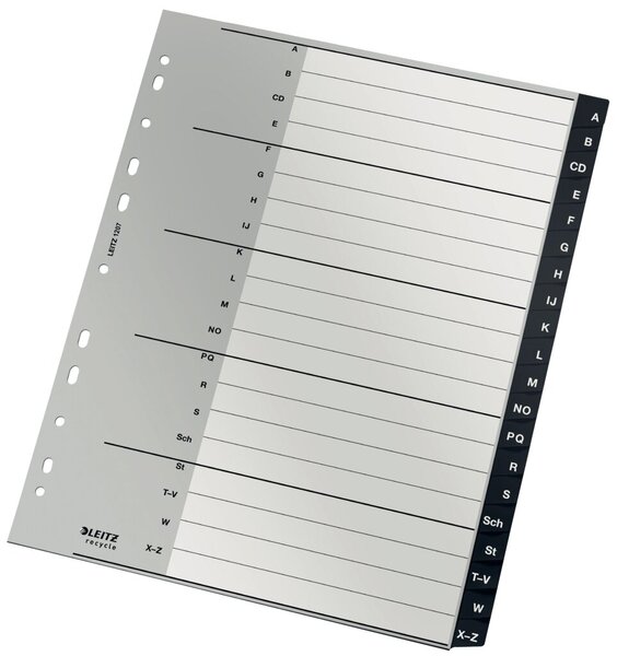 Image Register Recycle PP, A4, A-Z, schwarz 20 Blatt, Universallochung, Deckblatt,