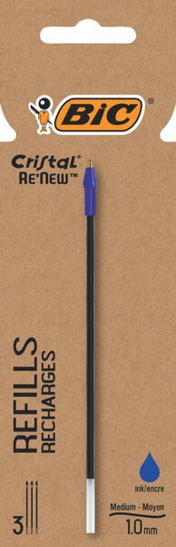 Image Renew Kugelschreiberminen Blau 3 Stk Nachfüllminen mit mittlerer Spitze