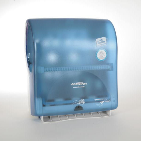 Image Rollenhandtuchspender "enMotion" berührungslose Sensorautomatik | blau-transparent<br>Leihgebühr einmalig bei vereinbarter Papierabnahme, für Papierhandtücher Artikel 10070, 10075<br><br>>>Artikel nicht mehr lieferbar