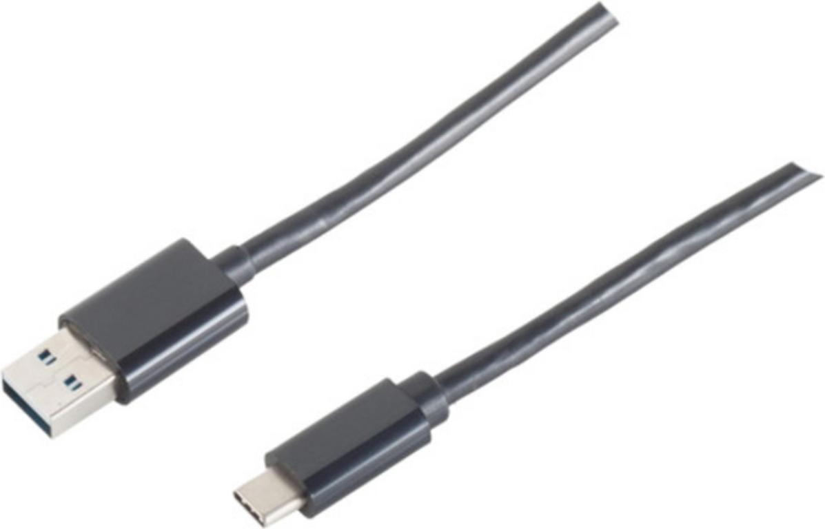 Image S-CONN 14-10005 1m USB A USB C Männlich Männlich Schwarz USB Kabel (14-10005)