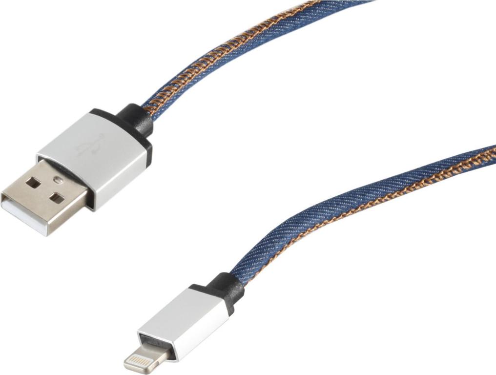 Image S-CONN 14-50025 1m USB A Lightning Blau Handykabel (14-50025)