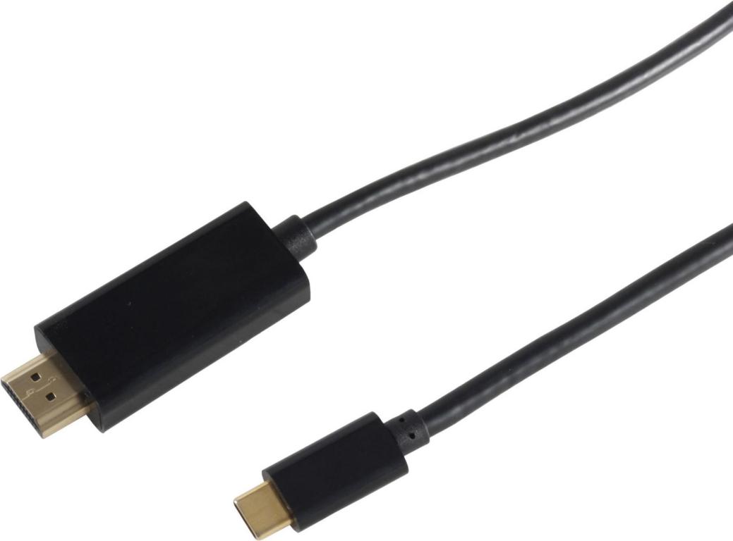 Image S-CONN HDMI A Stecker auf USB 3.1 Typ C Stecker 4K2K schwarz 1.0m