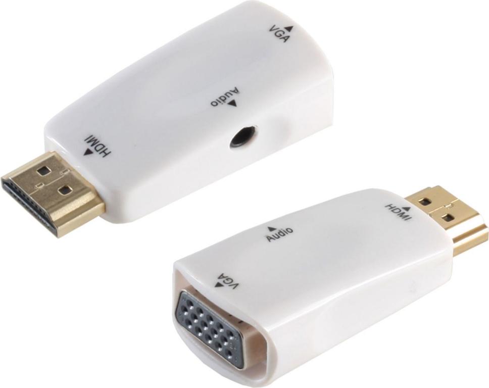 Image S-CONN HDMI Adapter Stecker auf VGA Buchse + 3,5mm Klinkenbuchse