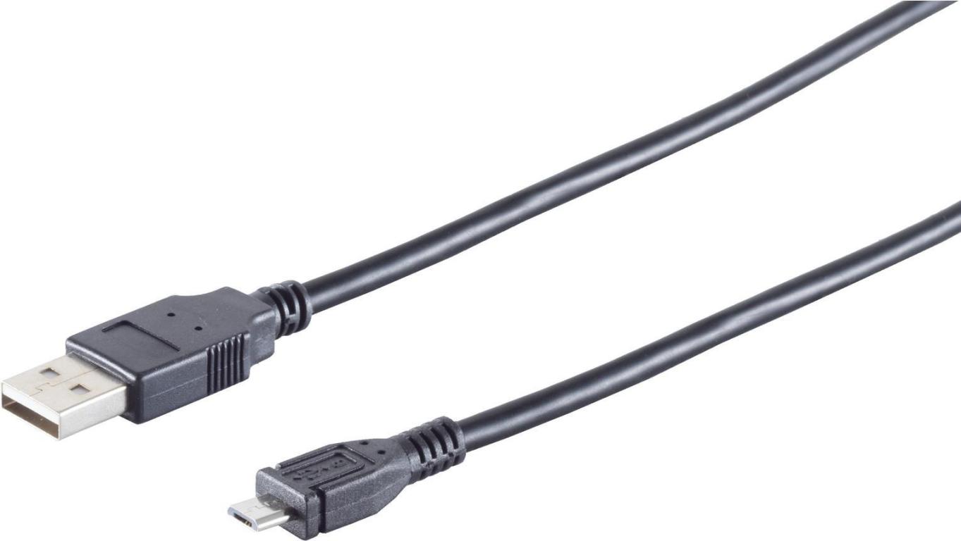 Image S-CONN USB-Micro Kabel USB-A-ST auf USB-B MICRO ST 2.0 Kupfer 0,5m (14-11015)
