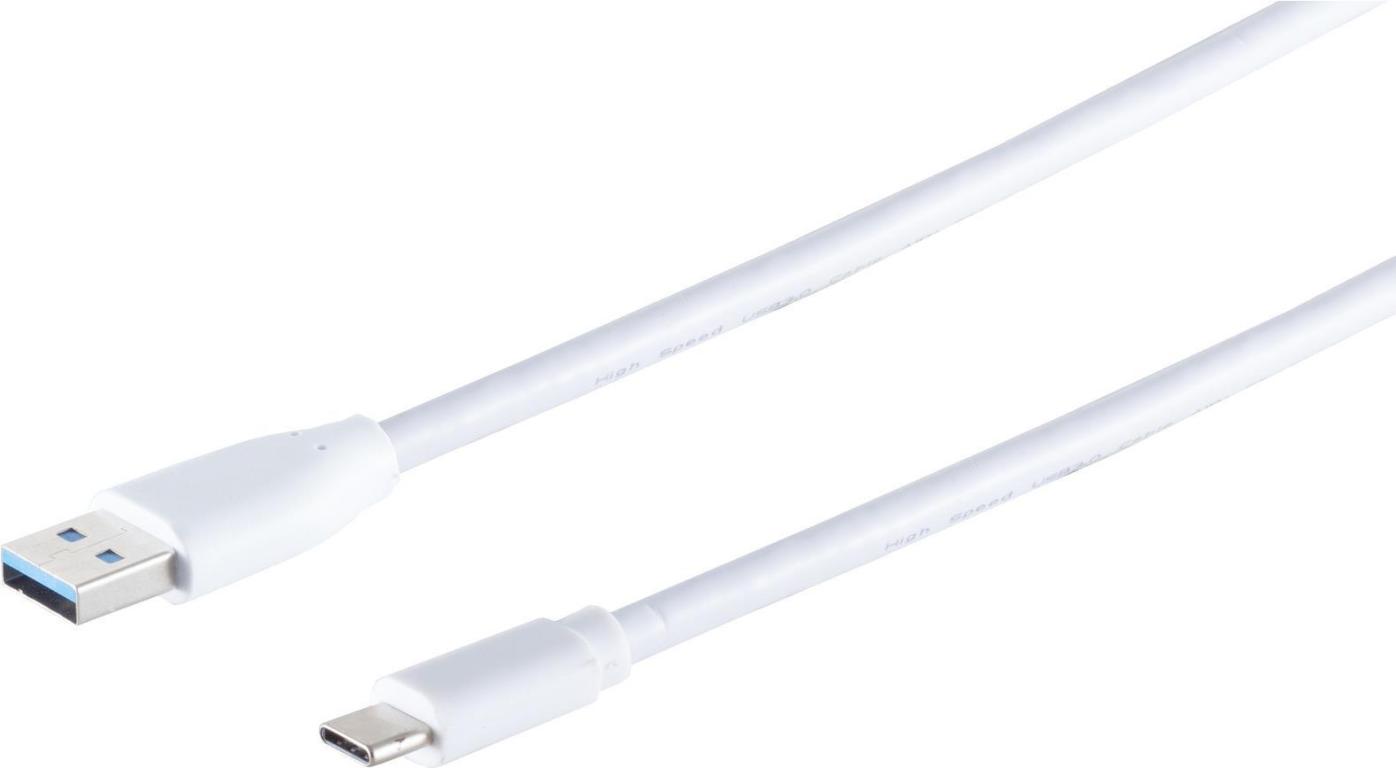 Image S-CONN USB Kabel USB A-ST auf USB 3.1 Typ C-ST weiss 1,0m (13-31026)