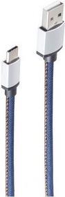 Image S-CONN USB Ladekabel USB A-ST auf USB C-ST Jeans blau 1,0m (14-50027)