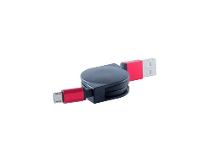 Image S-CONN USB Ladekabel USB A-ST auf USB Micro B-ST ausziehb. rot 1,0m (14-50152)