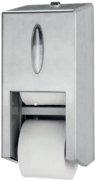 Image Doppelrollenspender für Midi Toilettenpapier, Edelstahl, T7 System