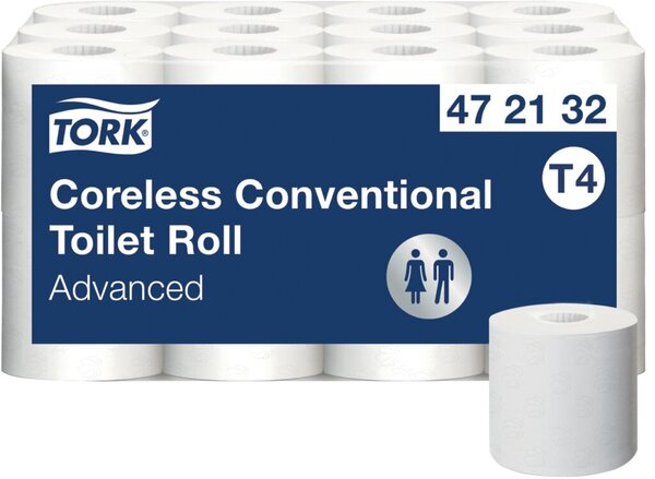 Image Kleinrollen Toilettenpapier hülsenlos, 2-lagig, weiß, T4 System