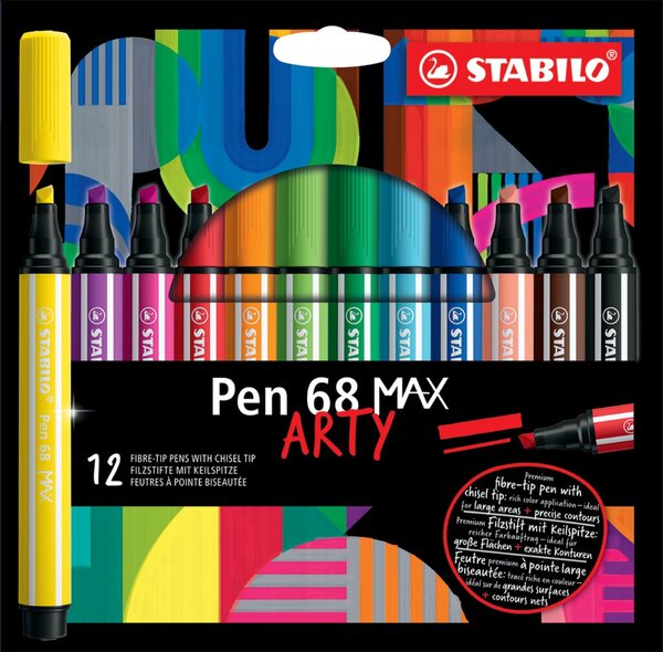 Image STABILO Fasermaler Pen 68 MAX, 12er Etui ARTY