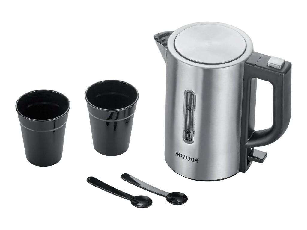 Image SEVERIN WK3647 Wasserkocher Edelstahl-gebürstet-schwarz