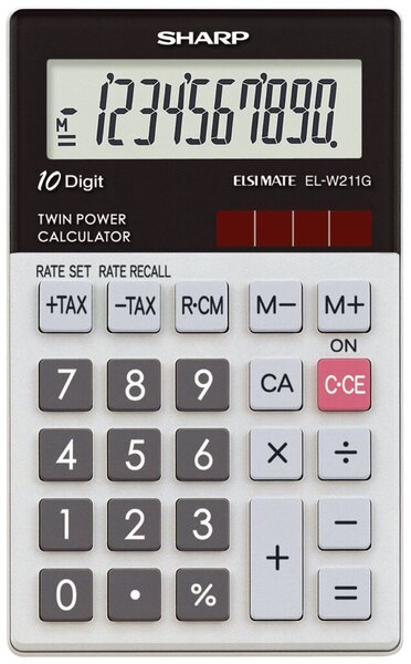 Image SHARP EL-W211G Tasche Einfacher Taschenrechner (EL-W211G-GY)
