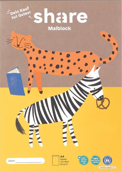 Image Malblock A4 100 Blatt, share weiß