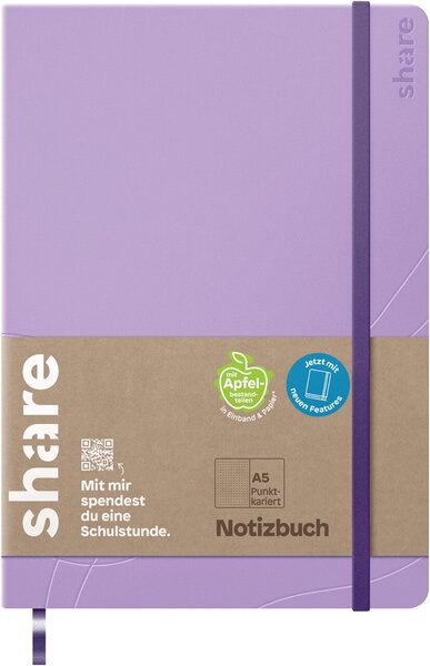 Image Notizbuch A5 punktkariert lavendel share
