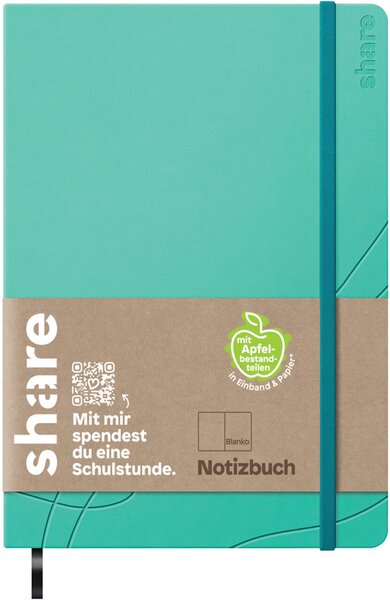 Image Notizbuch A6 blanko türkis, share 