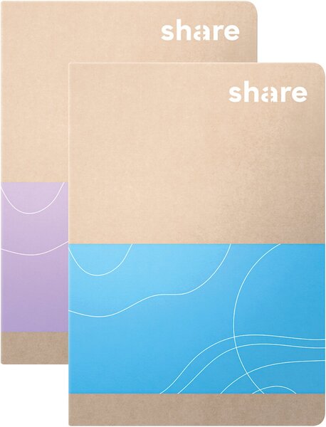 Image Notizheft A6 kariert pastblau-lavendel share