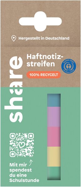 Image Haftnotizstreifen 5x40 Blatt, share 1x pastellviolett, 1x pastellgelb,