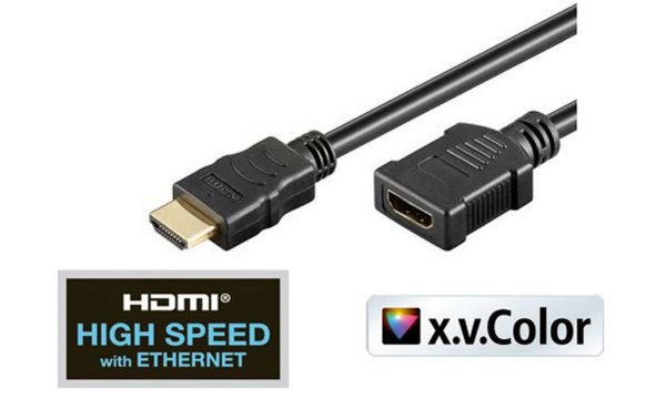 Image SHIVERPEAKS BASIC-S HDMI Verlängerungskabel, 1,0 m schwarz, 19 Pol HDMI A Steck