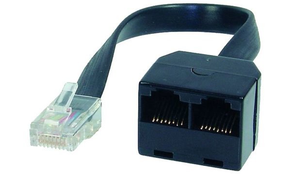 Image SHIVERPEAKS BASIC-S ISDN Y-Adapter, schwarz, 0,1 m 1 x RJ45 8(8) Stecker - 2 x 