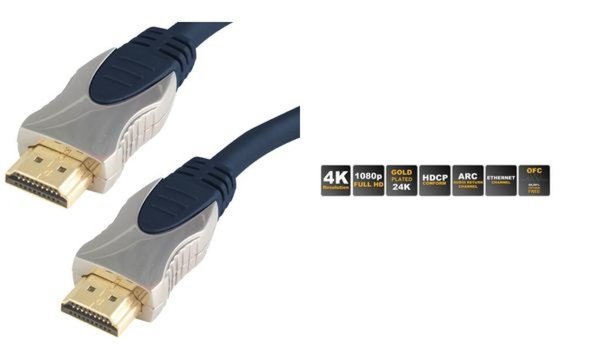 Image SHIVERPEAKS sp-PROFESSIONAL HDMI-Kabel 1 m HDMI Typ A (Standard) Blau - Chrom (