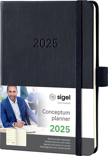Image sigel Buchkalender Conceptum 2025, ca. DIN A6, schwarz