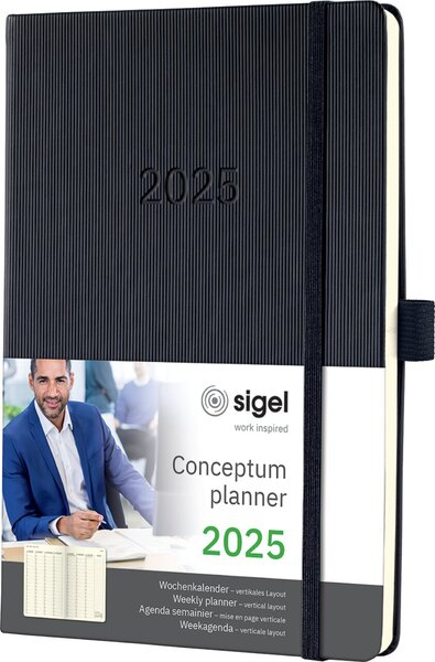 Image sigel Buchkalender Conceptum 2025, ca. DIN A5, schwarz