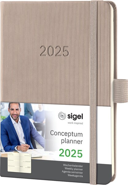 Image Wochenkalender Conceptum 2025 A6 taupe, 1 Woche/2 Seiten, 176 Seiten