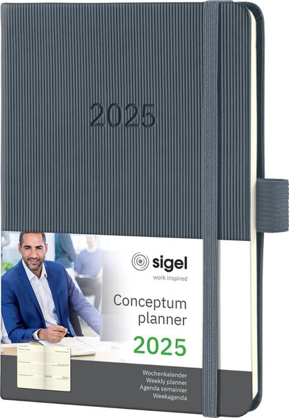 Image Wochenkalender Conceptum 2025 A6 dark grey,1 Woche/2 Seiten,176Seiten