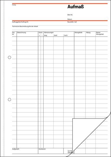 Image SIGEL Aufmaßbuch, A4,1-Fach
