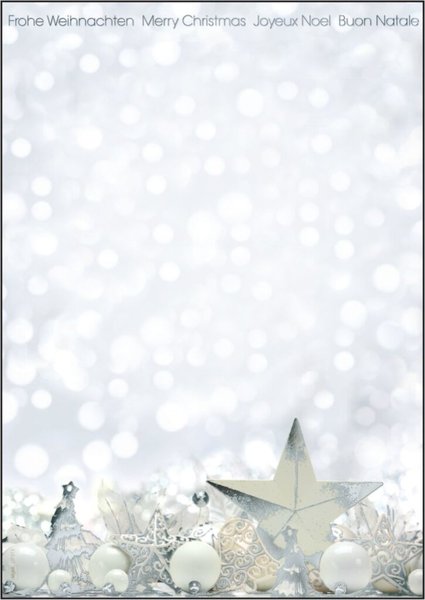 Image SIGEL Christmas Motif Paper White Stars - Motiv-Papier - A4 (210 x 297 mm) - 90