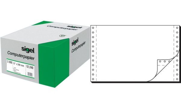 Image SIGEL Computer Paper - Perforiertes Papier ohne Kohlenstoff - 152 x 240 mm - 56