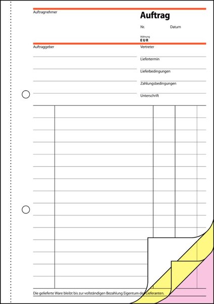 Image SIGEL Formularbuch "Auftrag", A5, 3 x 40 Blatt, SD - für den Markt: D (SD002)