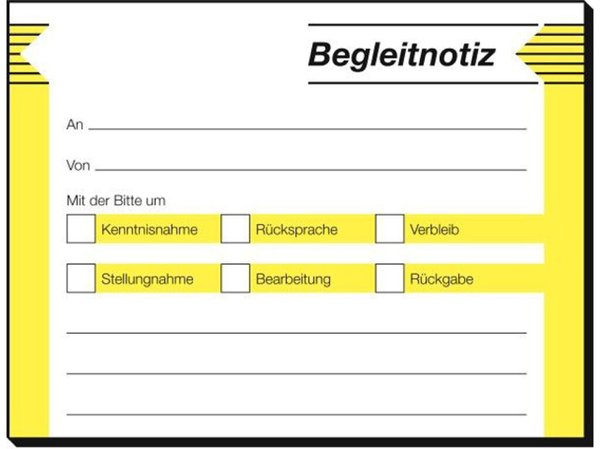 Image SIGEL Haftformular "Begleitnotiz", 100 x 75 mm, 50 Blatt (HF142)