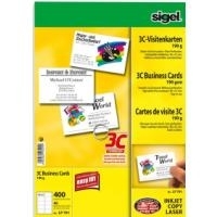 Image SIGEL LP791 - Visitenkarten - hochweiß - 85 x 55 mm - 190 g/m2 - 400 Karte(n) (