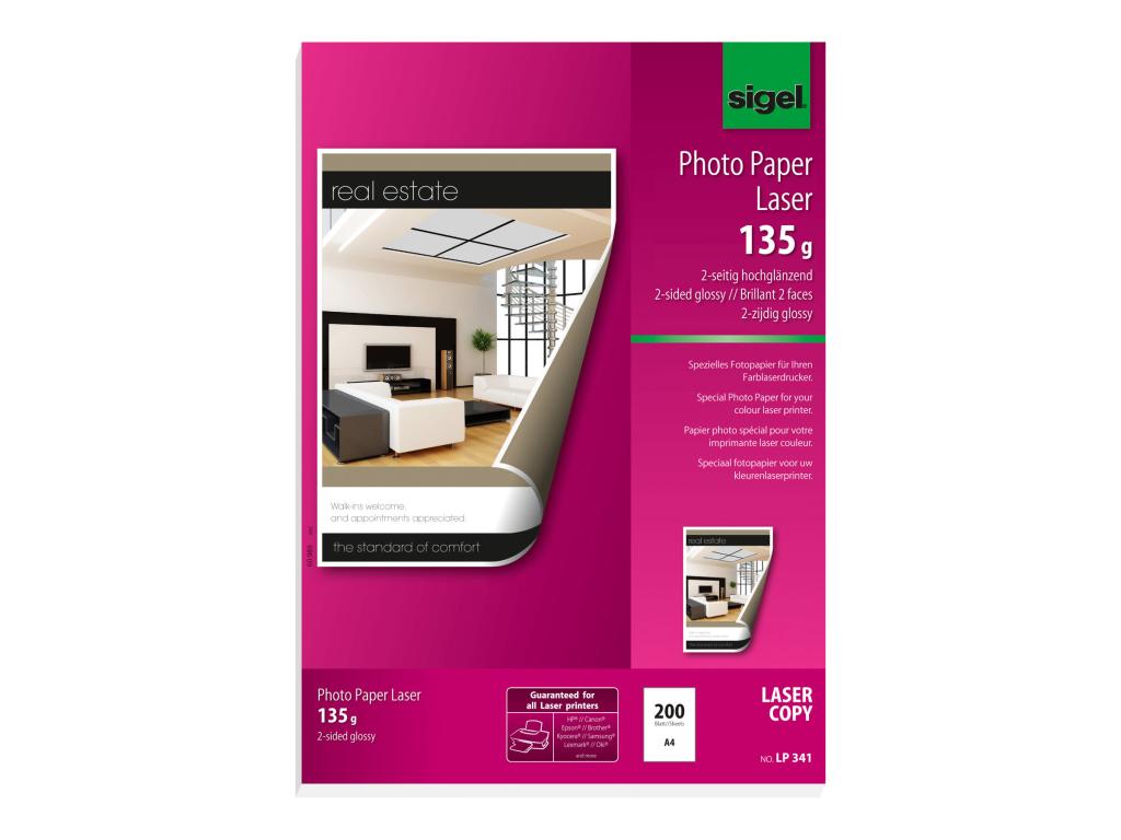 Image SIGEL Photo Paper for Colour Laser/Copier LP341 - Beidseitig beschichtetes Foto