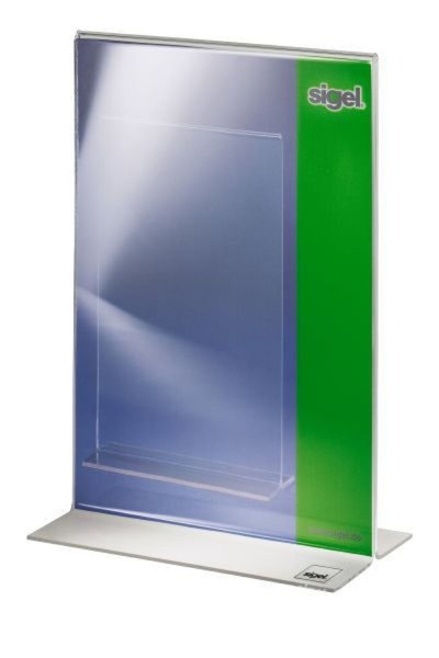 Image SIGEL Tischaufsteller, Acryl, DIN A5, gerade, glasklar beidseitige Präsentation