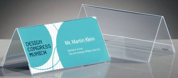 Image SIGEL Tischaufsteller, Hartplastik, 95 x 42 mm, Dachform glasklar, beidseitige 