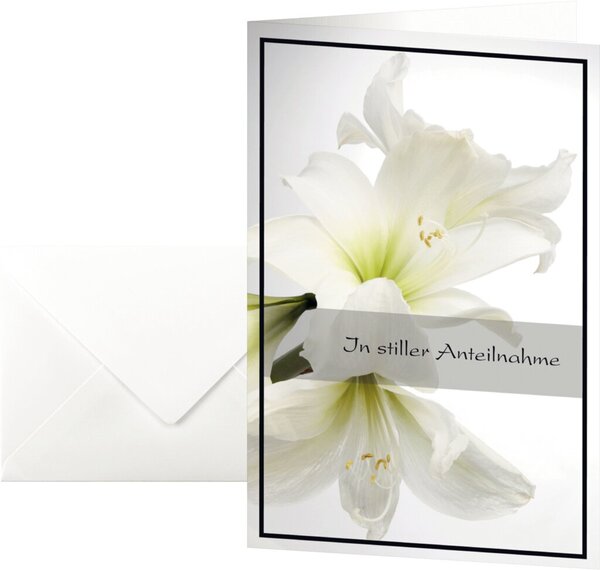 Image SIGEL Trauerkarten weiße Amaryllis; 1 Pack = 10 St.