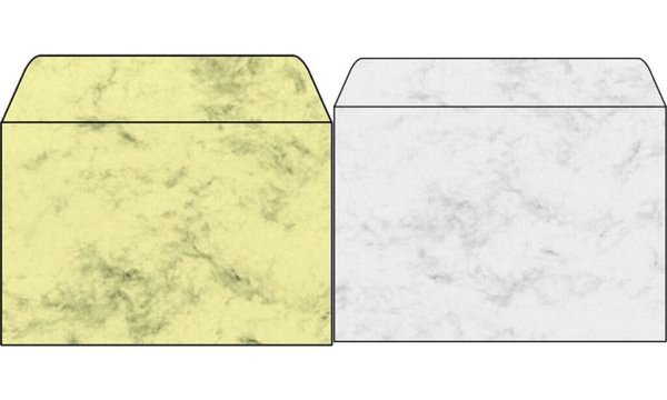 Image SIGEL Umschlag, C5, 90 g-qm, gummiert, Marmor grau mit Innendruck, für Inkjet-L