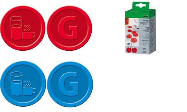 Image SIGEL Wertmarken "Getränke", aus Kunststoff, rot Getränkemarken aus PP, Durchme