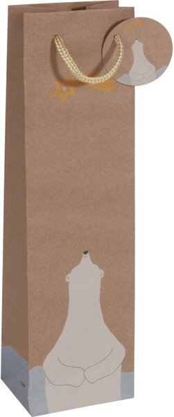 Image Geschenktasche Bottle "Polar Bear" mit Geschenkanhänger + Trage-
