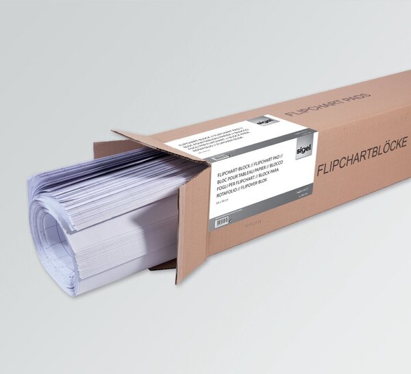Image Flipchartblock 68x98cm weiß kariert 20 Blatt holzfreies Papier, 80g