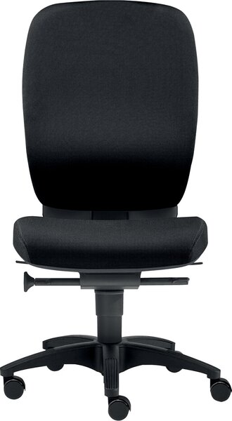 Image Bürodrehstuhl Office ohne Armlehnen schwarz, mit Teppichbodenrollen