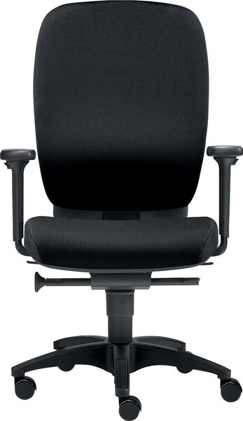 Image Bürodrehstuhl Office mit Armlehnen schwarz, mit Teppichbodenrollen